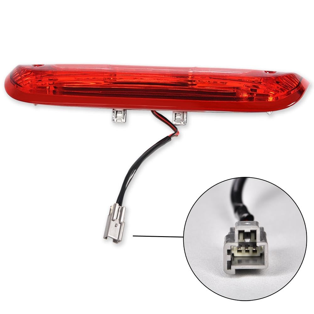 G-PLUS LED Third Brake Light, Compatible with Chevy Silverado/GMC Sierra 1500/2500HD/3500 2014-2018 Rear 3RD Cargo Led Tail Lamps (Red Clear Lens Chrome Housing) Tercera Luz De Freno