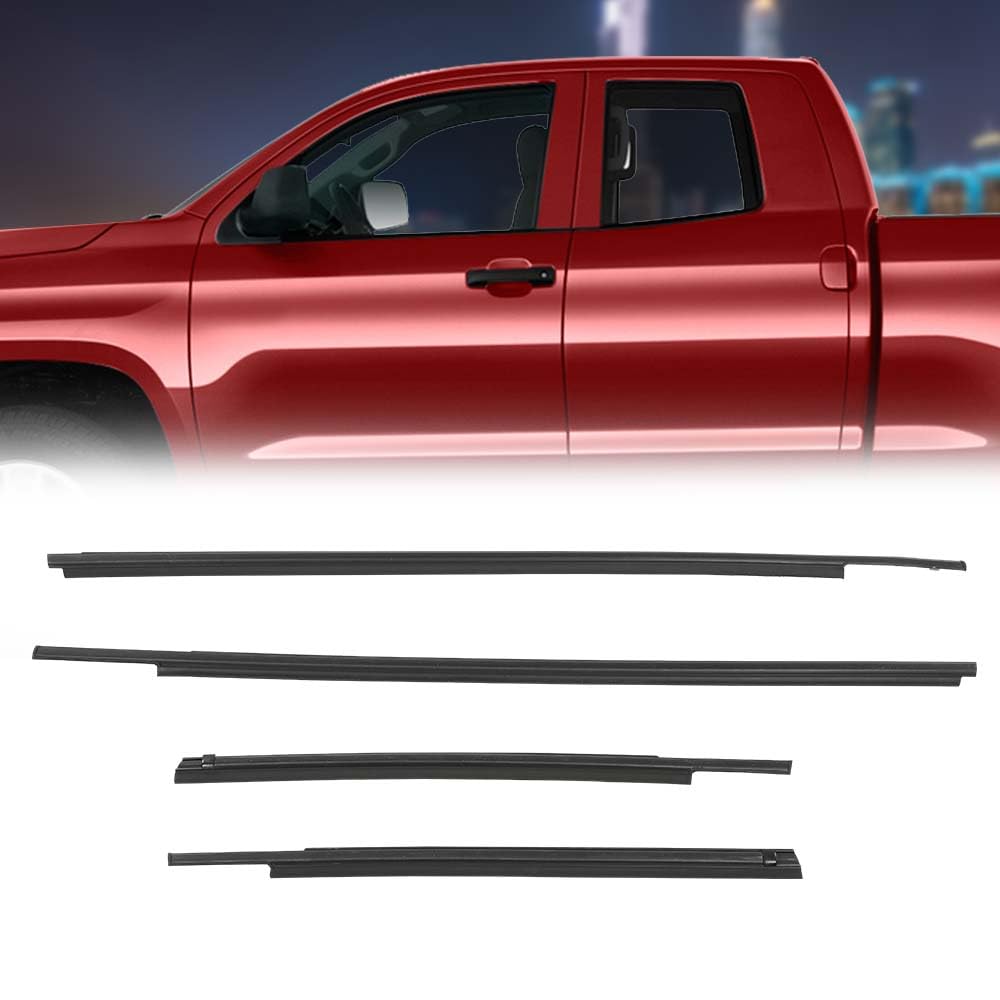 G-PLUS Rubber Strip Outer Door Belt Moulding Compatible with Toyota Tundra DCB 2007-2018 4pcs Weatherstrips Left&Right&Front&Rear Door 68160-0C020 68210-0C020 68163-0C010 68164-0C010