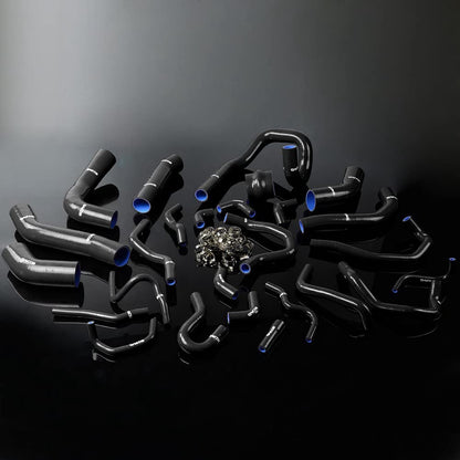 G-PLUS Silicone Radiator Coolant Hose Clamps Compatible With Supra MA70 MK3 7M-GT/7MGTE Turbo 3.0L Black