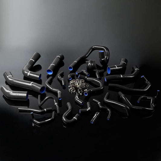 G-PLUS Silicone Radiator Coolant Hose Clamps Compatible With Supra MA70 MK3 7M-GT/7MGTE Turbo 3.0L Black
