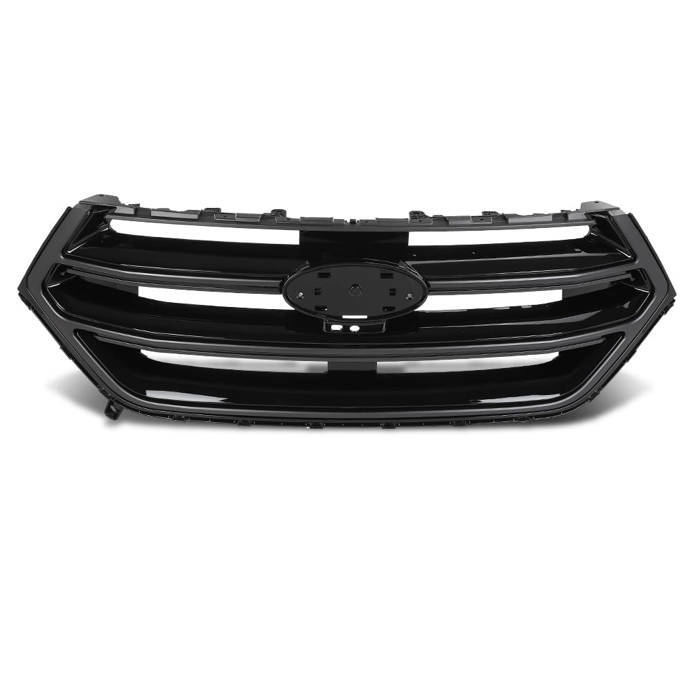 G-PLUS Front Upper Grille W/Camera Hole, Compatible with Ford Edge 2015-2018, Gloss Black, FT4Z8200DA, FO1200562C Black