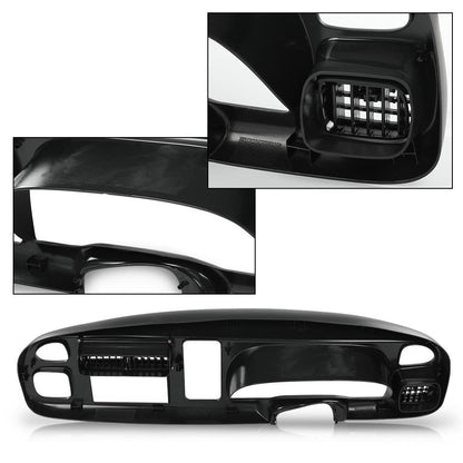 G-PLUS Dash Board Radio Bezel Double Din w/Vents Compatible with Dodge Ram 1500 1998-2001/ Ram 2500 3500 1998-2002 Matte Black Plastic