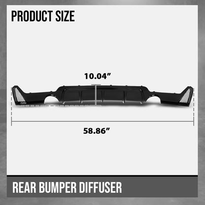 G-PLUS Rear Diffuser Compatible with BMW F32 4-Series 2 Door Coupe 2014 2015 2016 2017 2018 2019 2020 with M Sport Bumper Only Rear Diffuser Lip Glossy Black