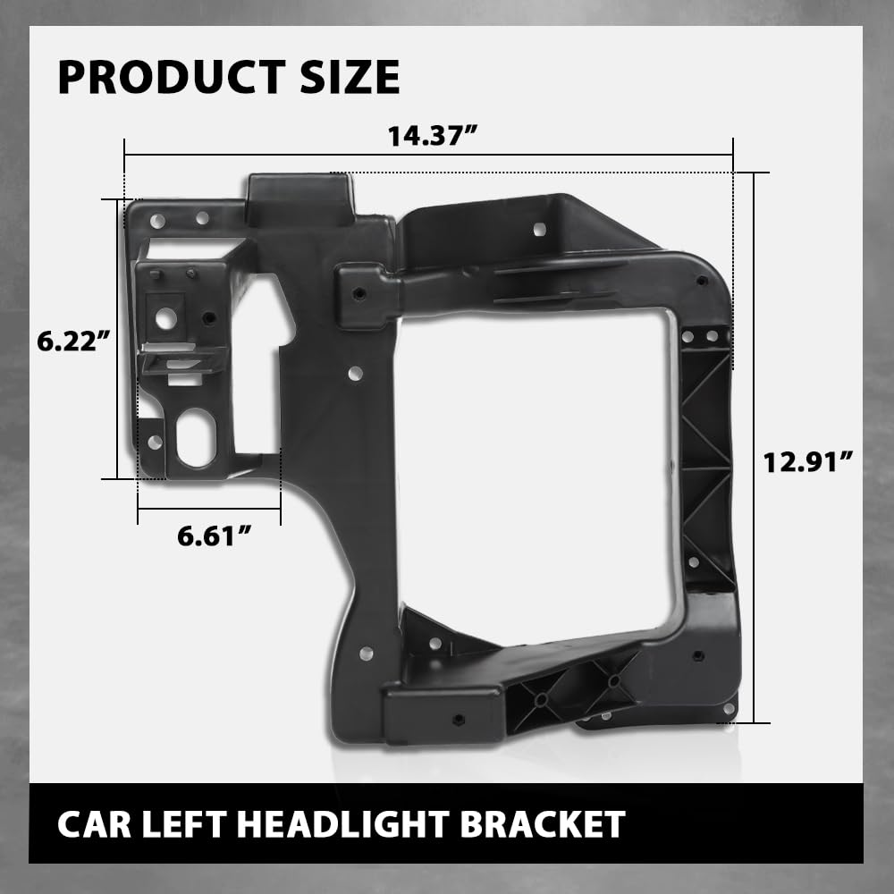 G-PLUS Headlight Bracket Right Side Compatible with Jeep Cherokee 2014-2018 Black 68227484AA