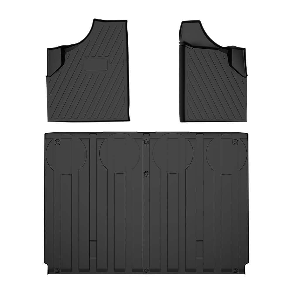 G-PLUS TPE Floor Mats Fit Can-Am Defender HD5/HD8/HD10 2016-2025 1st & 3rd Row Truck Accessories Cargo Liners All Weather Protection 3PCS Black Alfombras para Carro