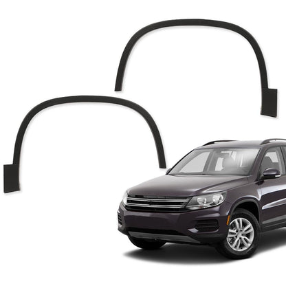G-PLUS Fender Flares Wheel Opening Molding Trim, Compatible With 2012-2017 Volkswagen Tiguan, OE Style Black Wheel Cover Protector (2 x Front Left+Front Right) 5N0854732B9B9, VW1291106