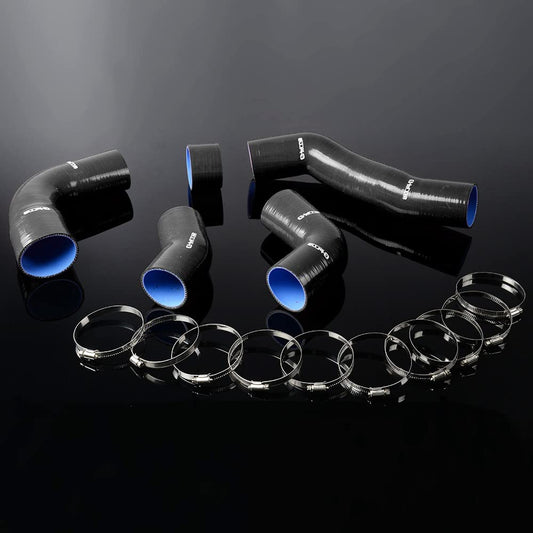 G-PLUS Silicone Intercooler Turbo Hose Kit Clamps Compatible With Toyota Supra JZA80 2JZ 1993-2002 Black