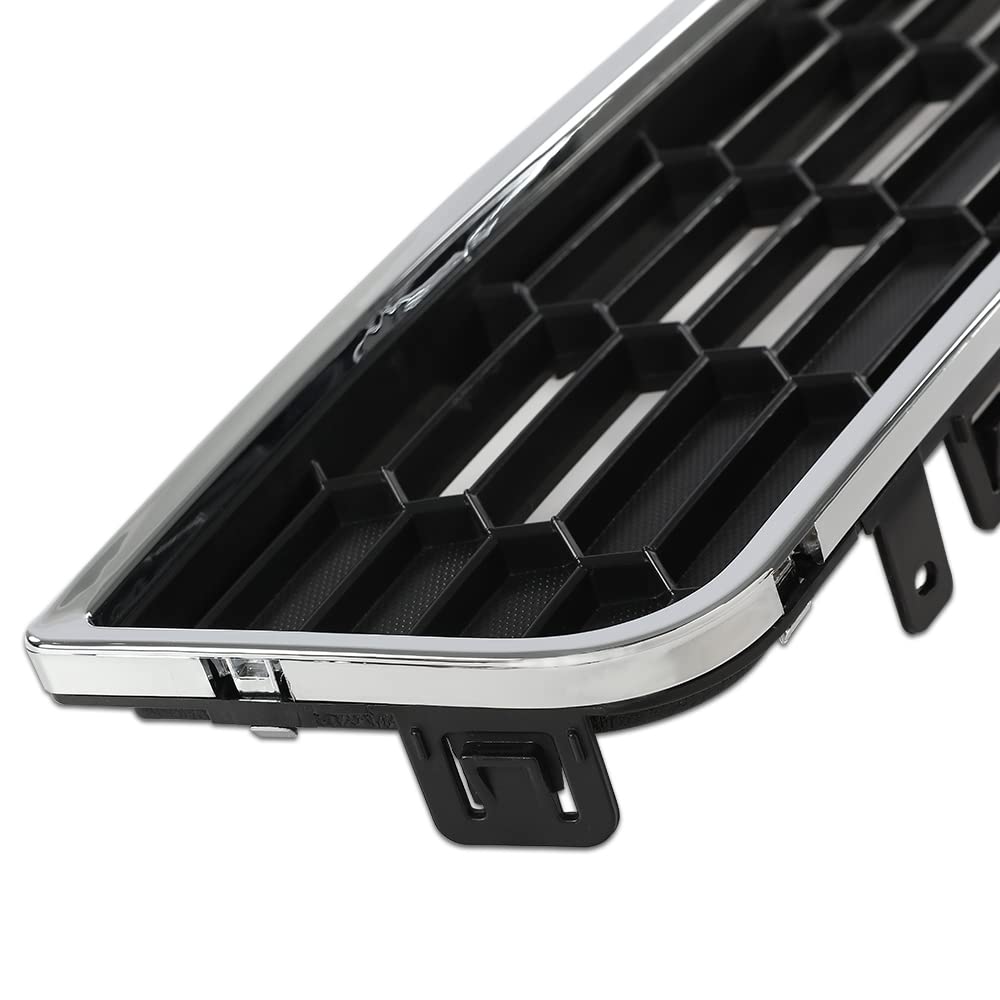 G-PLUS Front Upper Bumper Grille Grill Chrome Compatible with 2012-2016 Chevy Sonic 95215846 Bumper Grille Trim