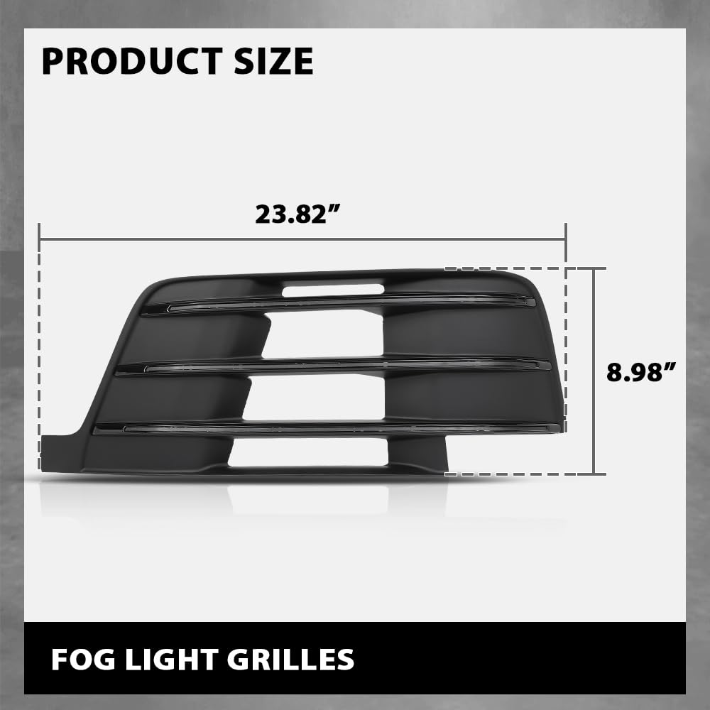 G-PLUS Pair Front Bumper Lower Grille Fog Light Grill Covers, Compatible with Audi Q7 S-Line 2016-2019, LH Driver & RH Passenger Side 2PCS, 4M0807681D, 4M0807682D