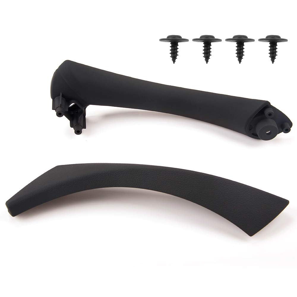 G-PLUS Replacement for BMW E90 3-Series 318 320 325 328 330 335 Sedan Black Front Rear Right Inner Door Panel Handle + Door Pull Outer Trim Cover 51417230850 51-41-7-230-850