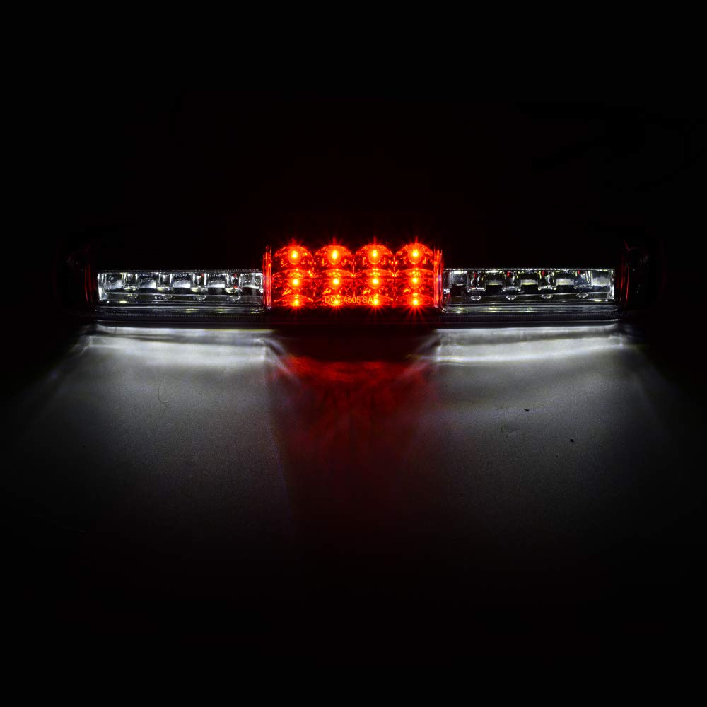 G-PLUS LED Third 3rd Brake Cargo Light Compatible With 1999-2007 Chevy Silverado/GMC Sierra1500 2500 3500,Rear Stop Tail Light Replacement(Chrome Housing Clear Lens)
