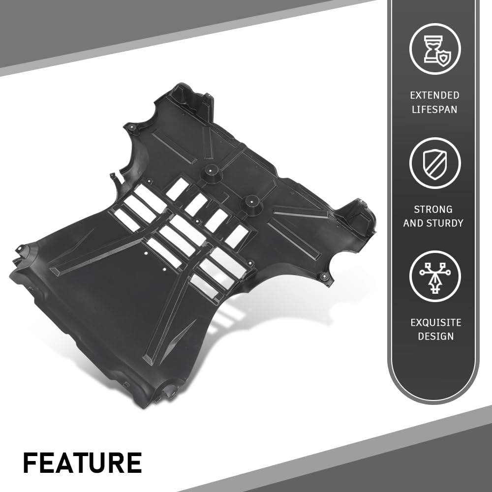 G-PLUS Front Engine Splash Shield Compatible with Smart Fortwo 2010-2013 SM1228100, 4516840018, 45168-40018 Black