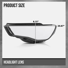 G-PLUS Headlight Lens Cover for Audi A3 2013-2016 Clear Pair Side View
