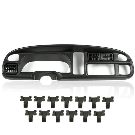 G-PLUS Dash Board Bezel Cover Instrument w/Vents Compatible with Dodge Ram 1500 1998 1999 2000 2001/ Dodge Ram 2500/3500 1998 1999 2000 2001 2002 (Black) 5GK51DX9AA, 5EU11DX9AB