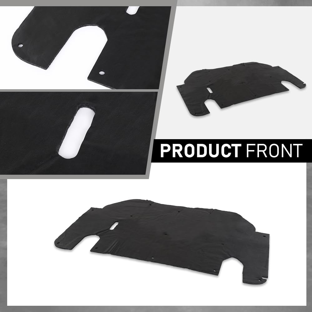 G-PLUS Engine Hood Insulation Pad Black with Clip, Compatible with 1993-1997 Ford Ranger