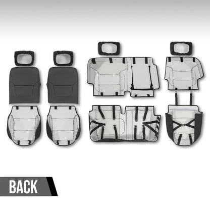 G-PLUS Seat Covers Set Compatible with Chevy Silverado LT Crew Cab 2014-2018 Black