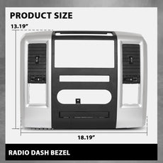G-PLUS Radio Climate Bezel for Dodge Ram 2009-2012 Silver Side View