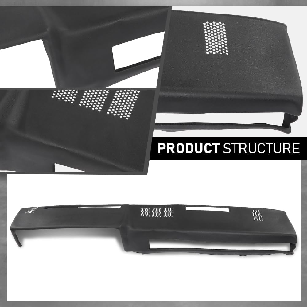 G-PLUS TPE Dashboard Dash Cover w/Adhesive, Compatible with Chevy GMC Full Size Pickup 1981-1987, Fit Chevy GMC SUV 1981-1991, Dash Board Overlay, 18601NTL
