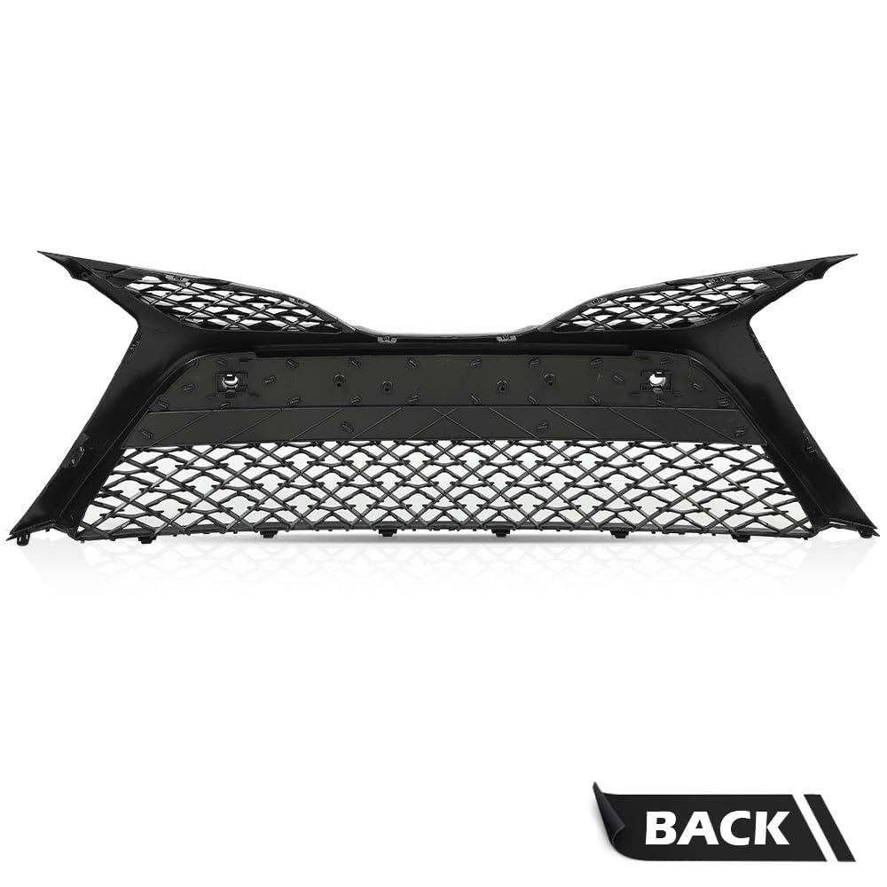 G-PLUS Front Bumper Cover Grille, Compatible with Toyota Camry SE XSE 2018-2020 with Parking Sensors/NOT fit LE XLE models Trim Grill For 5310206560 TO1036186 (Glossy Black)
