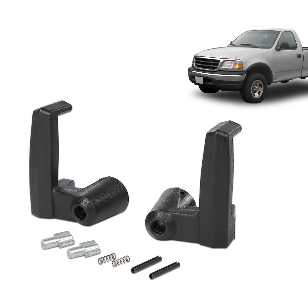 G-PLUS Vent Window Handles and Locks - Compatible with Ford F150/Bronco 1980-1996, E100 Econoline Club Wagon 1980-1983, E150 E250 E350 1980-1991 - LH & RH Black Window Crank