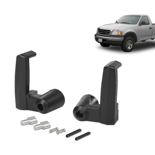 G-PLUS Vent Window Handles and Locks - Compatible with Ford F150/Bronco 1980-1996, E100 Econoline Club Wagon 1980-1983, E150 E250 E350 1980-1991 - LH & RH Black Window Crank