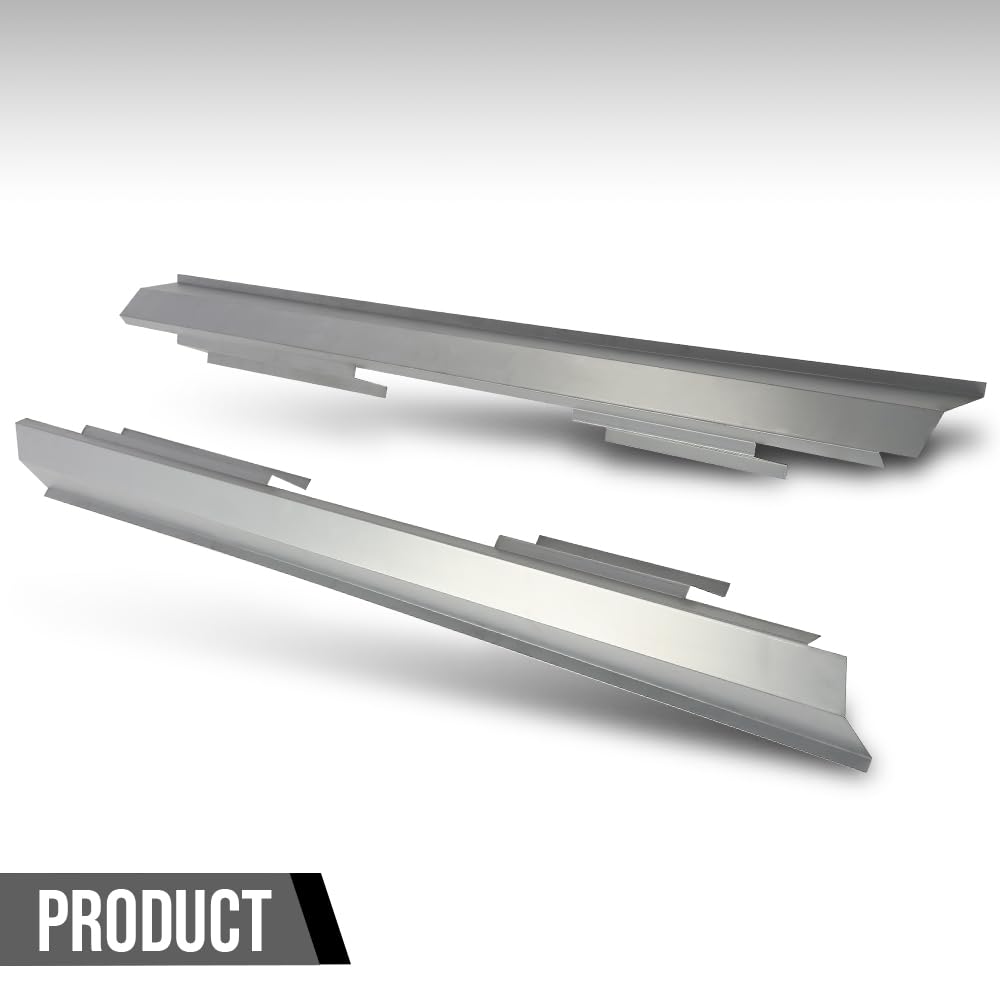 G-PLUS Outer Rocker Panels Compatible with 2009-2014 Ford F150 4 Door Crew Cab silvery