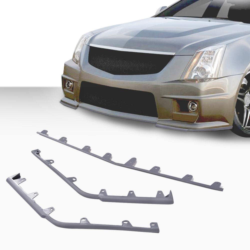 G-PLUS Front Bumper Molding Trim Kit Compatible with Cadillac CTS V Model 2009-2015 Front Bumper Trim Gray-3 Pieces 25882978 GM1044116 Grey