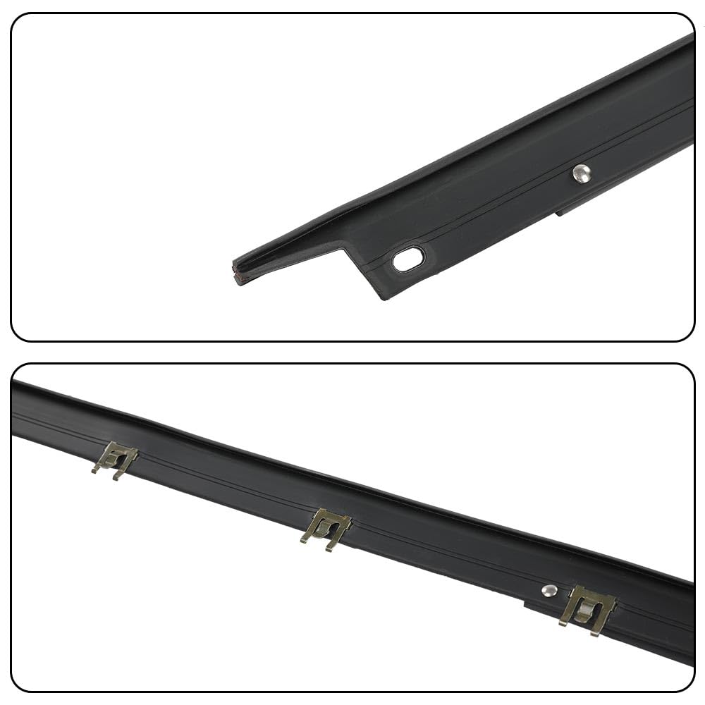 G-PLUS Window Felt Sweeps Weatherstrip Pair w/Rivets Belt Outer Compatible with Chevy Corvette C4 (Coupe and Convertible) 1984-1996