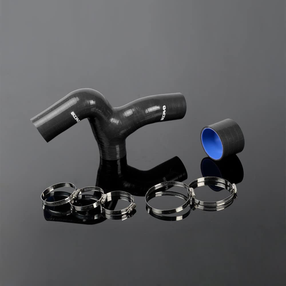 G-PLUS Silicone Intercooler Hose Y Pipe Clamps kit Compatible With 1996-2000 Subaru Impreza WRX GC8 EJ20 MK3-6 Black 2PCS