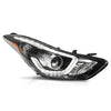 G-PLUS Headlight DRL LED Projector Right Passenger Compatible with Hyundai Elantra 2014-2016 Clear Lens Black Housing Amber Reflector Bumper Headlamps,faros delanteros
