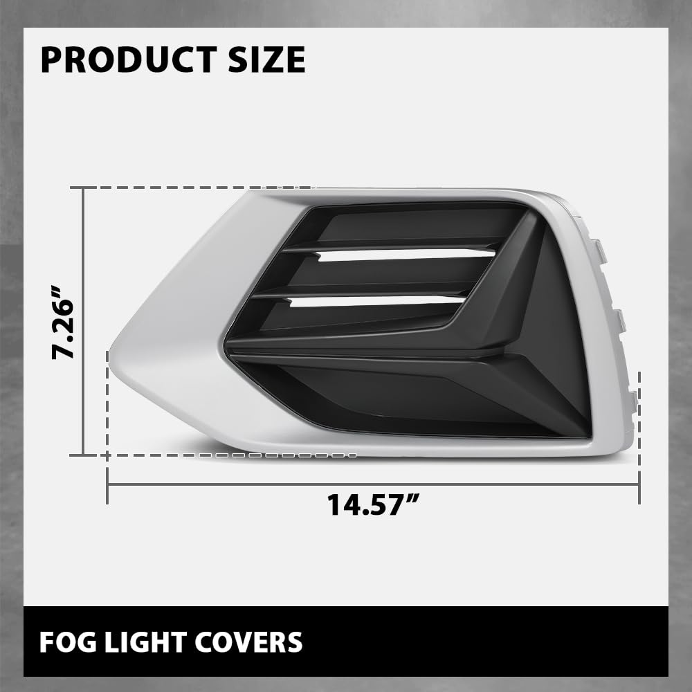 G-PLUS Pair Front Fog Light Covers, Compatible with Audi Q3 Prestige 2019/ Q3 (submodel: Komfort, Premium, Premium Plus, Progressiv, Technik) 2019-2023, Left Driver & Right Passenger Side 2PC