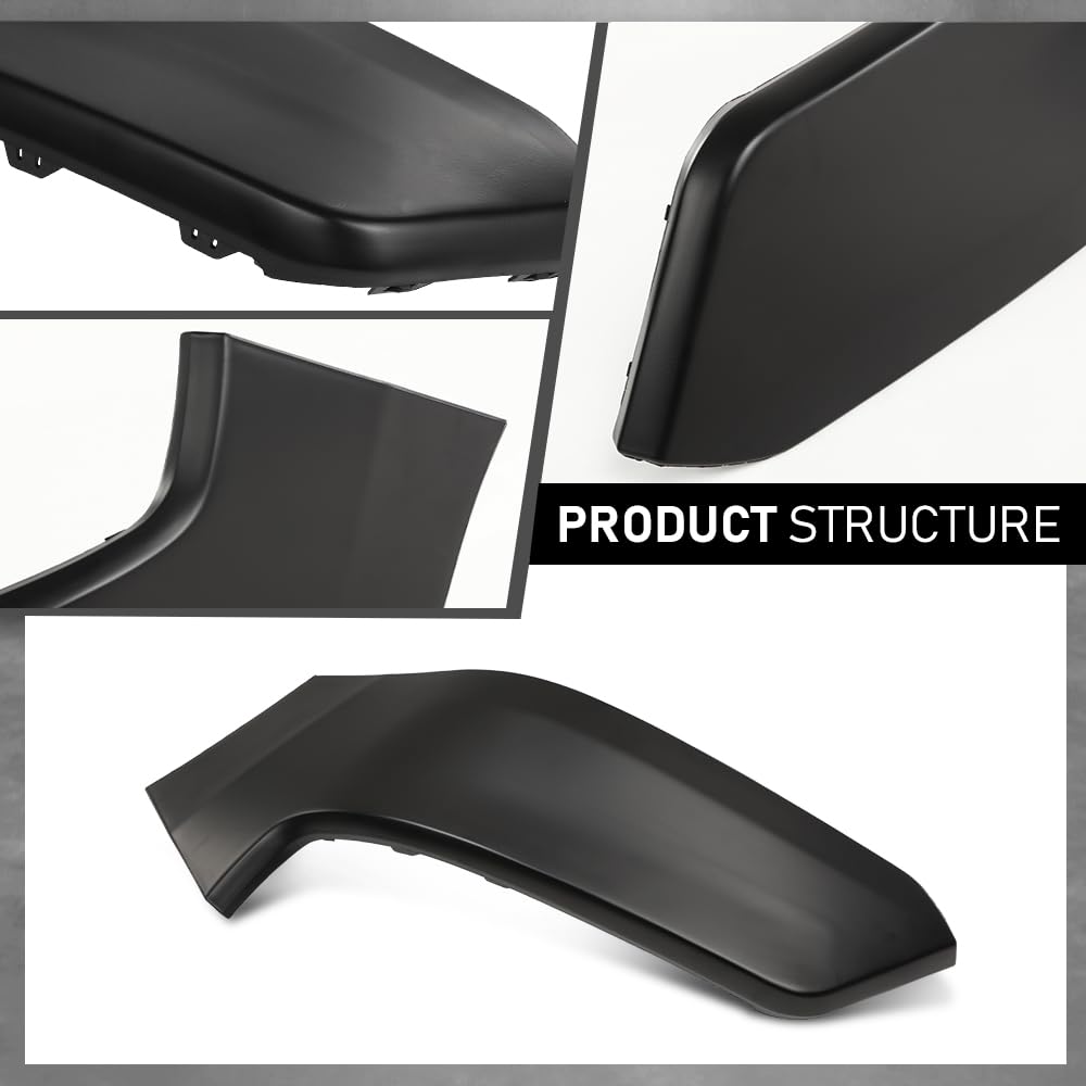 G-PLUS Front Upper Primed Bumper End Filler Compatible with Dodge Ram 1500 2019 2020 2021 2022, 68403910AE, 68403911AE, CH1017103, CH1016103, Black