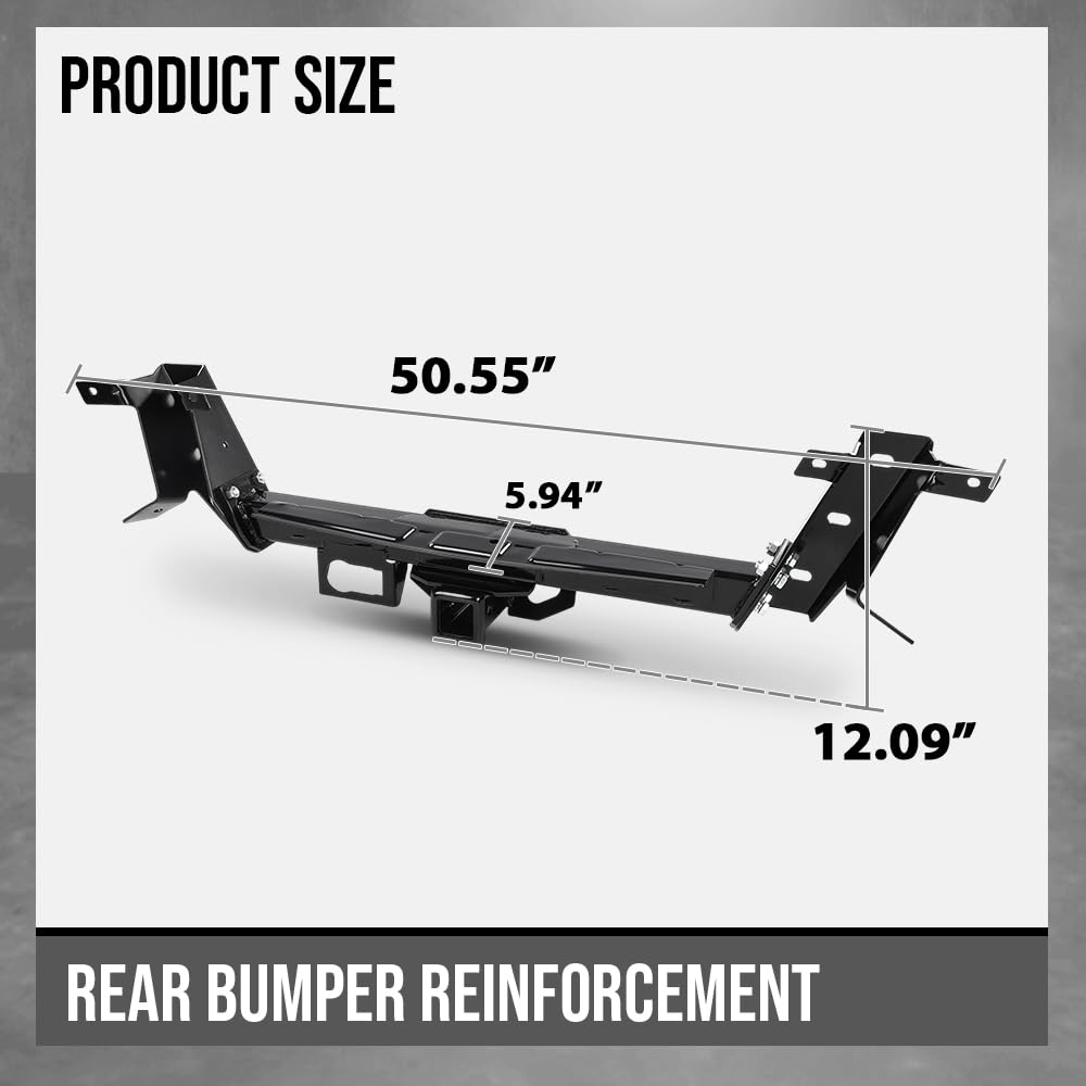 G-PLUS Rear Bumper Reinforcement Compatible with Ford F150 2009-2014 Fit Models with Towing and Base Payload Package 9L3Z17D826B, FO1106362 Black