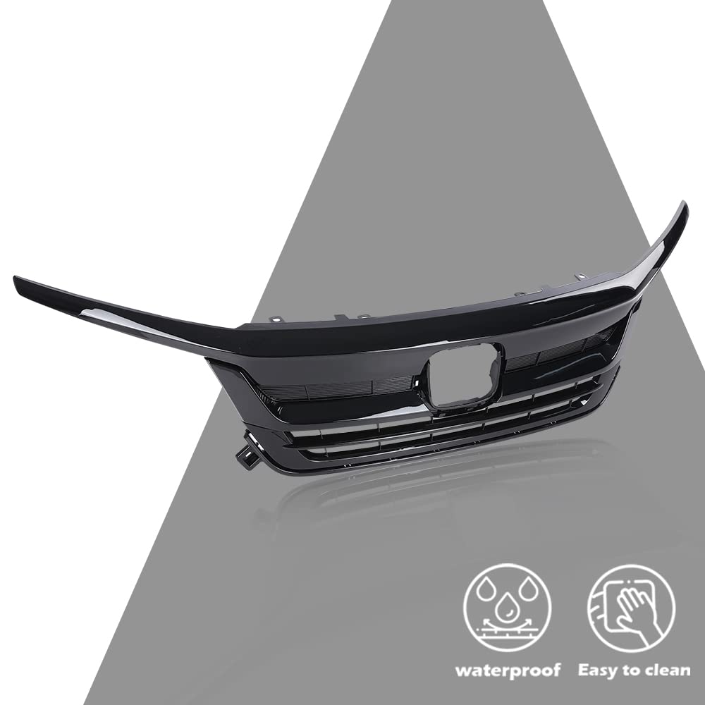 G-PLUS Front Bumper Grill W/Gloss Black Trim Compatible with Honda Pilot Upper Grille Assembly 2019 2020 2021 HO1210158, 71150TG7A50