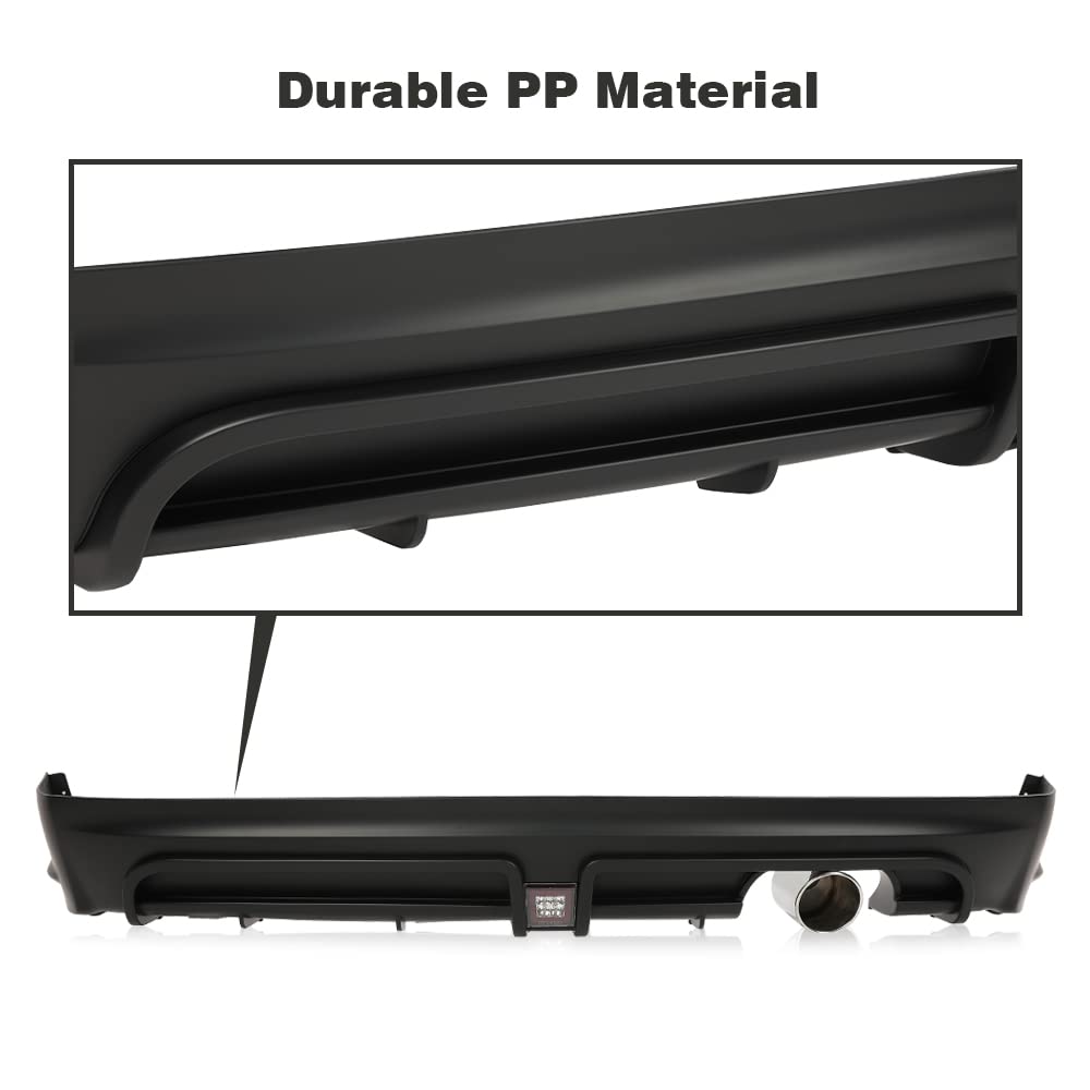 G-PLUS Rear Bumper Spoiler & LED 3rd Brake Light & Muffler Tip Compatible with Honda Civic 4 Door 2006-2011 Mug RR Style Rear Bumper Lip, Black