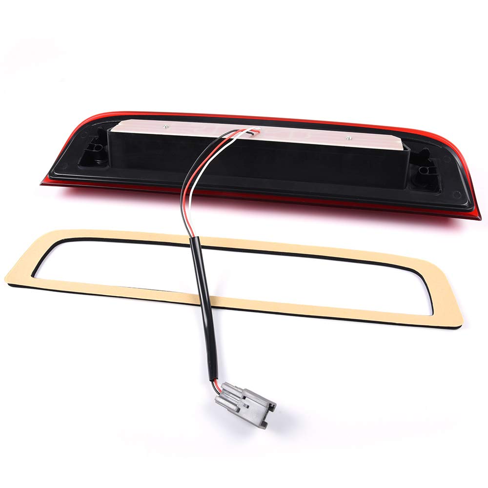 G-PLUS High Mount LED 3rd Brake Light Compatible with 2014 2015 2016 2017 2018 Chevy Silverado GMC Sierra Rear Tail Cargo Lamp Waterproof Chrome Housing Red Lens