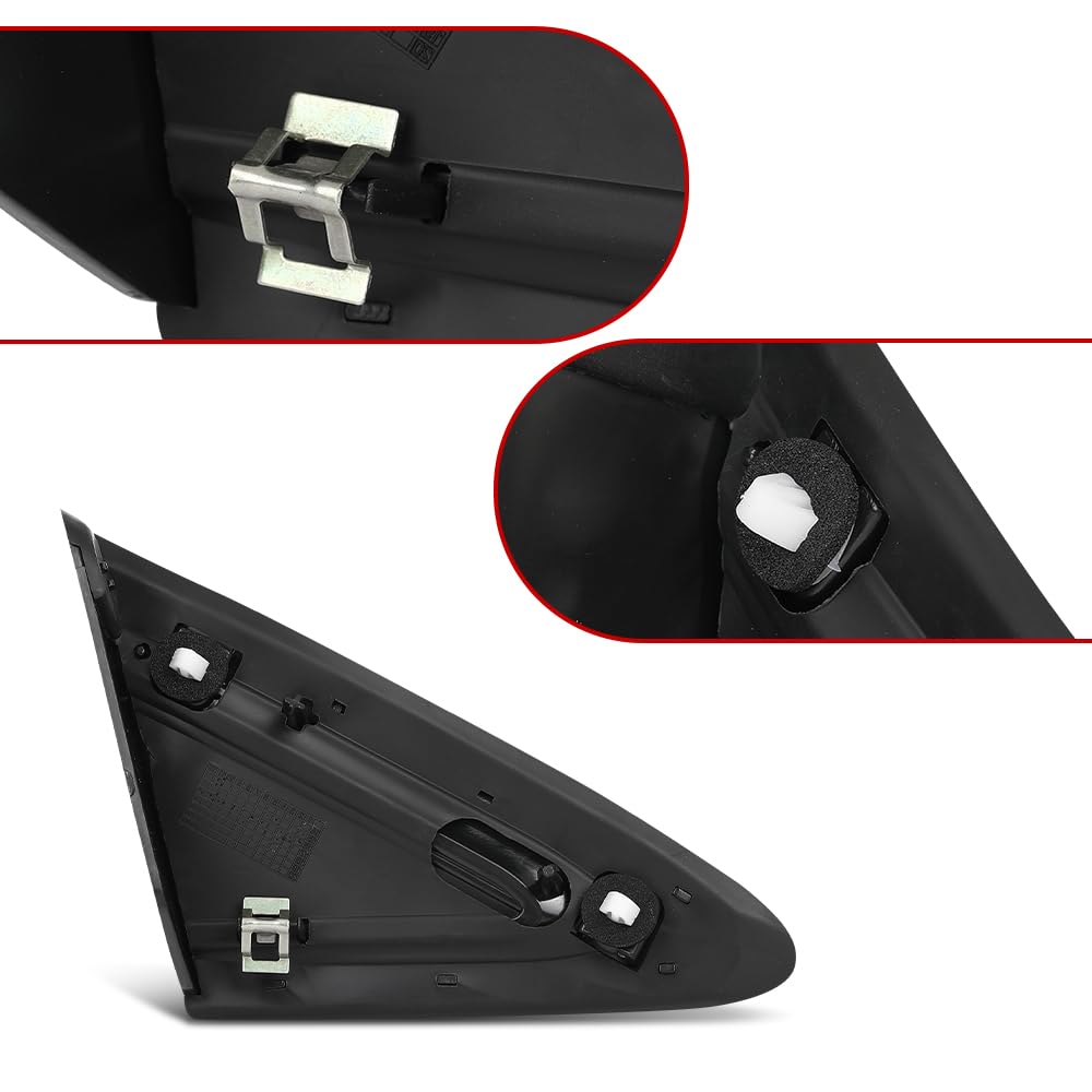 G-PLUS Front Left Side Fender Molding Trim Part Mirror Corner Triangle Trim View Mirror Flag Applique Panel Cover Compatible with Cadillac XTS 2013-2019 22955947 Chrome and Black