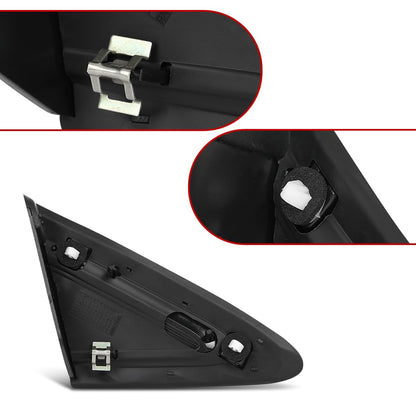 G-PLUS Front Left Side Fender Molding Trim Part Mirror Corner Triangle Trim View Mirror Flag Applique Panel Cover Compatible with Cadillac XTS 2013-2019 22955947 Chrome and Black