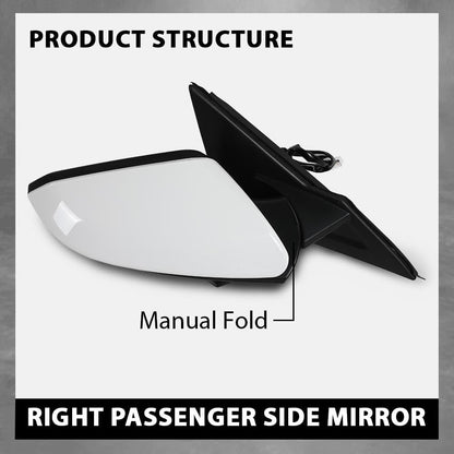 G-PLUS Power Mirror w/ 3-Pin Right Passenger Side Compatible with Honda Civic DX 2016-2020/Fit Honda Civic LX 2015-2021 Manual Folding 76208TBAA03ZA-PFM 76208TBAC03ZA-PFM White
