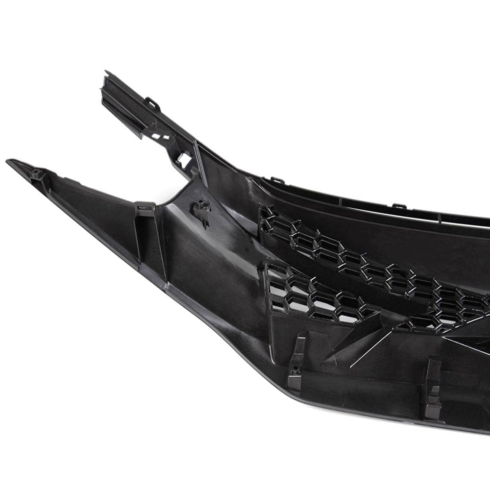 Compatible For Honda Civic 10th GEN 2016 2017 2018 Glossy Black FK8 TYPE-R Style Front Bumper Mesh Grille ABS Plastic Hood Grill + Eye Lid Replacement