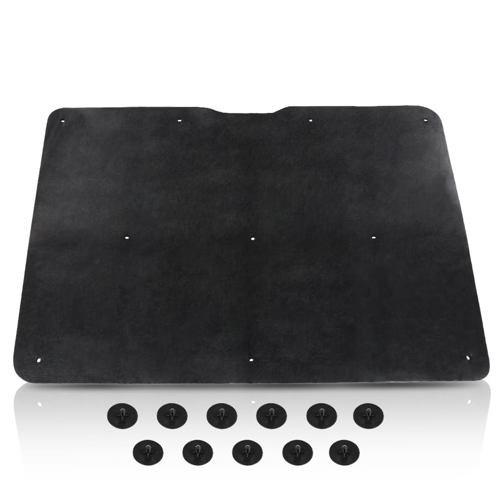 G-PLUS Black Under Hood Insulation Pad 1/2" Clips Compatible with Buick Regal 1981 1982 1983 1984 1985 1986 1987