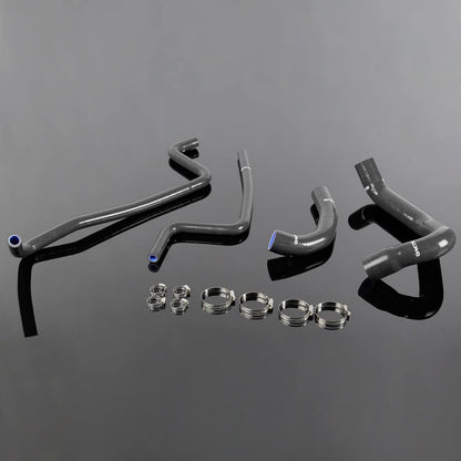 G-PLUS High Performance 3-Ply Silicone Radiator Heater Hose Clamps Kit Compatible With Jeep Wrangler TJ 4.0L 1997-2001 98 99 00 4PCS Black