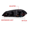 G-PLUS LED DRL Headlights Assembly W/o Bulbs, Fit 2006-2007 Chevy Monte Carlo/2006-2013 Chevy Impala/2014-2016 Impala Limited Headlamps, Smoky Lens Chrome Housing Amber Reflector,faros delanteros