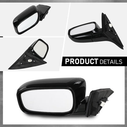 G-PLUS Power Mirror Left Driver Side Compatible with Honda Accord Sedan 4-Door 2003-2007 Manual Folding 3-Pin HO1320152 76250SDAA13ZA Glossy Black