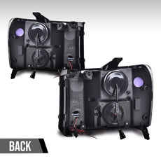 G-PLUS LED Tube Projector Headlights for GMC Sierra 1500 2500HD 3500HD 2007-2014 Clear Black Close-up View