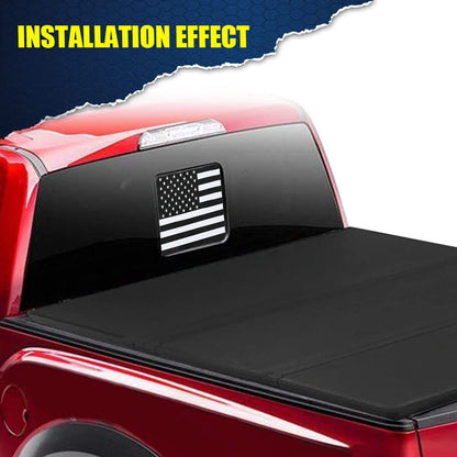 G-PLUS Rear Middle Window American Flag Decal Sticker Compatible with 2015-2021 F150/250/350 (Black),Window Glass Flag Vinyl Sticker Exterior Accessories