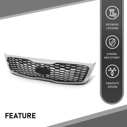 G-PLUS Front Bumper Upper Grille Assembly With Camera Hole Compatible with Kia Sorento 2019-2020 86380-C5800, 86380C5800 Chrome Black