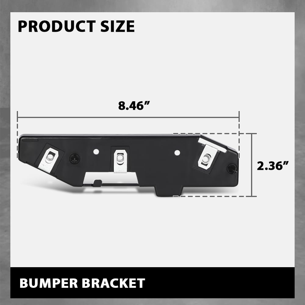 G-PLUS Front Right Side Bumper Bracket Retainer Compatible with Ford Edge (submodel: SE, SEL, Sport, Titanium) 2015-2018 FT4Z17C947A, FO1033108 Black PP