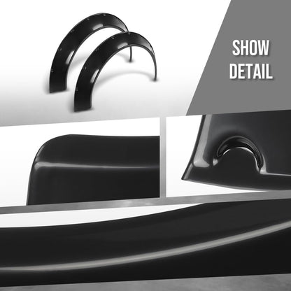 G-PLUS Fender Flares Wide Body Kit Wheel Arches Protector Cover Compatible with Honda Civic Accord Black 4Pcs