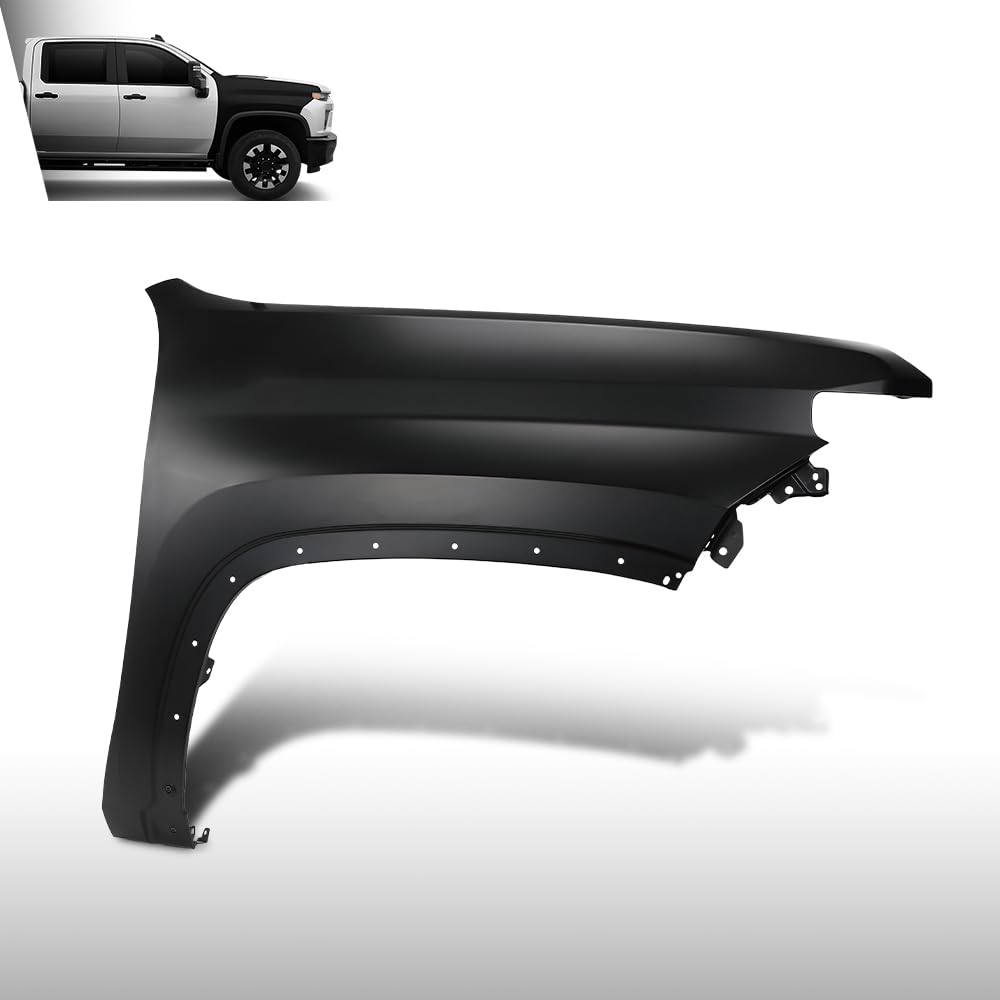 G-PLUS Front Fender Passenger Right Side Compatible with Chevy Silverado 2500 HD 3500 HD 2020-2023 84581167, GM1241424 Black